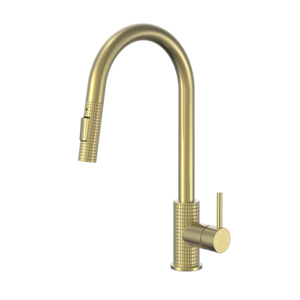 AJ Supplies 82H76 pull-out kitchen mixer in brushed gold